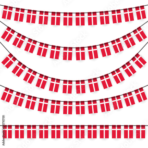 garlands with danish national colors