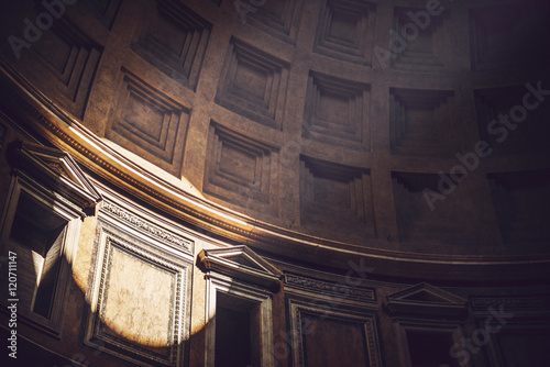 Interior of Rome Agrippa Pantheon, Italy photo