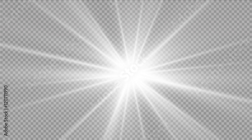 Glow light effect. Star burst with sparkles. Vector illustration