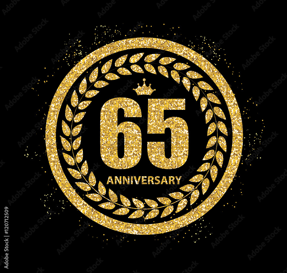 Fototapeta premium Template Logo 65 Years Anniversary Vector Illustration