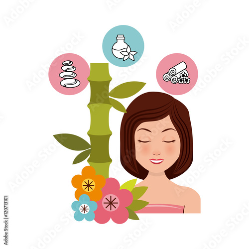 beauty spa set flat icons vector illustration design