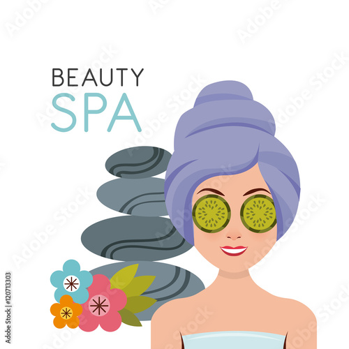 beauty spa set flat icons vector illustration design