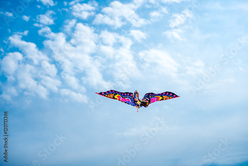 kite flying against the blue sky