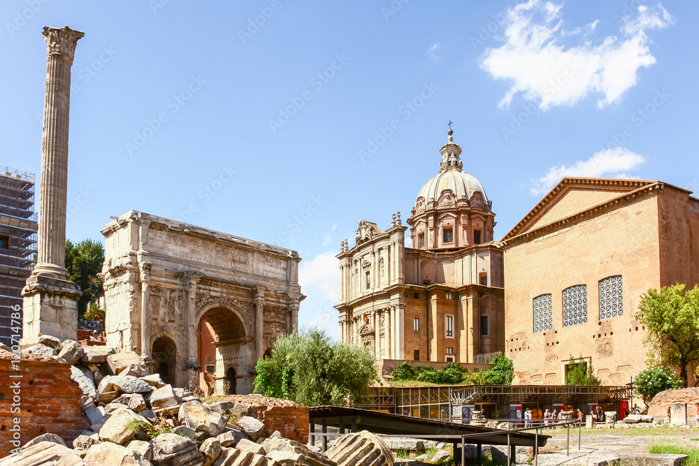 Roman ruins in Rome, Italy