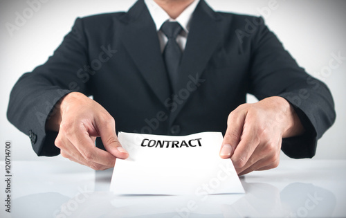 A man giving a contract