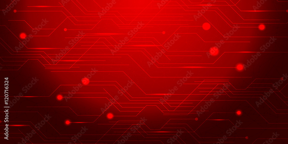 Obraz premium Red Background abstract with lighting lines digital concept