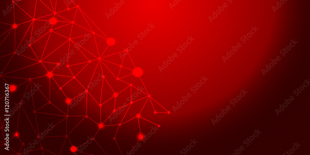 Red Background abstract with lighting lines digital concept - obrazy, fototapety, plakaty 