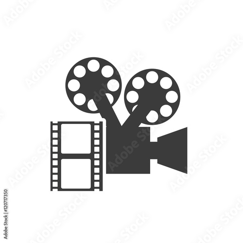 cinematographic camera with cinema icon vector illustration design