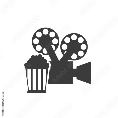 cinematographic camera with cinema icon vector illustration design