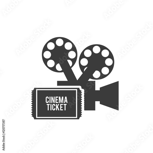 cinematographic camera with cinema icon vector illustration design