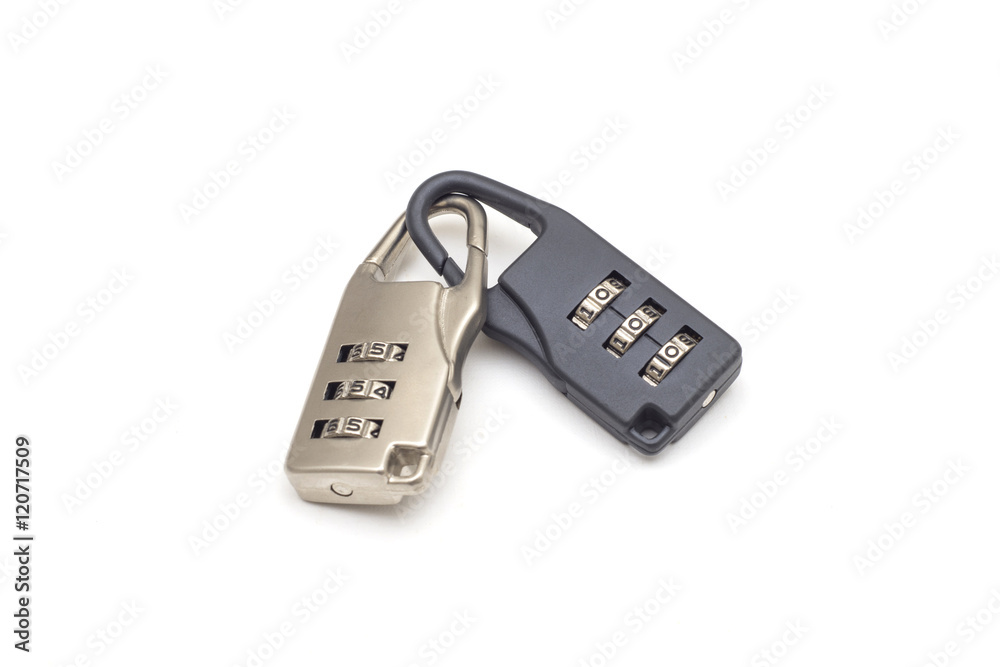 Two Combination Lock pads combined with each other on white Two Combination Lock pads combined with each other on white