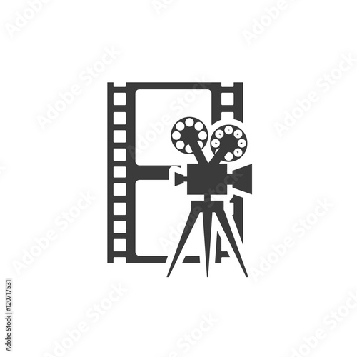 cinematographic camera with cinema icon vector illustration design