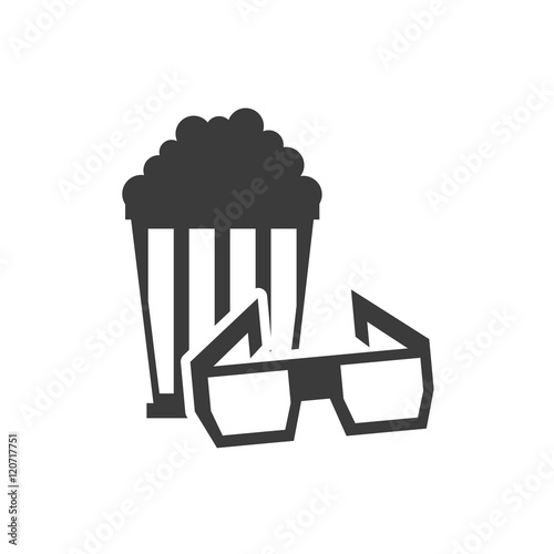 pop corn with cinematographic icon vector illustration design