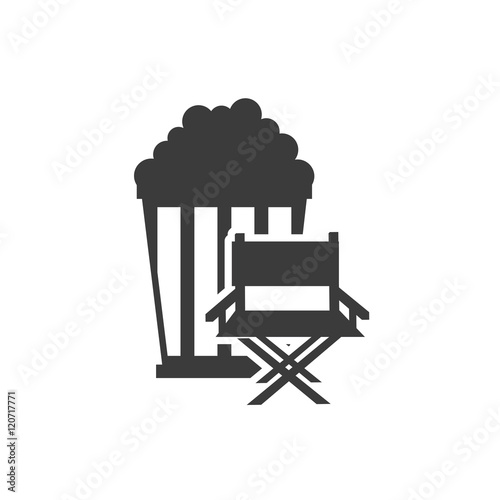 cinematographic director chair with cinema icon vector illustration design