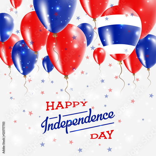 Thailand Vector Patriotic Poster. Independence Day Placard with Bright Colorful Balloons of Country National Colors. Thailand Independence Day Celebration.