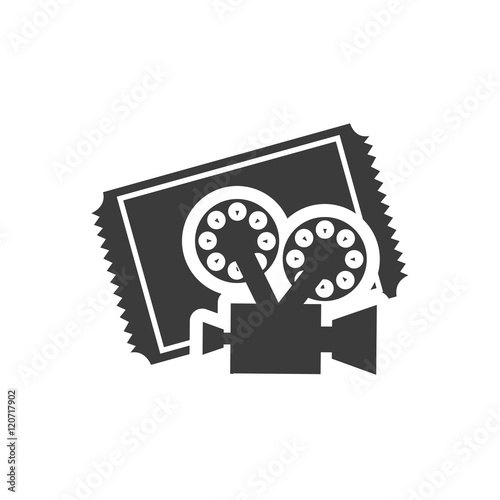 cinematographic camera with cinema icon vector illustration design