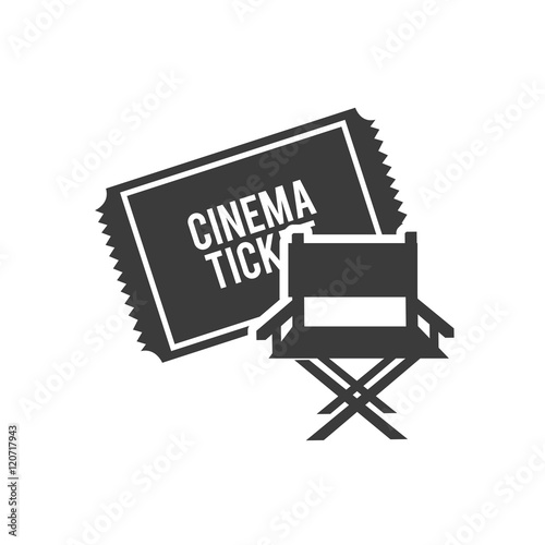 cinematographic director chair with cinema icon vector illustration design