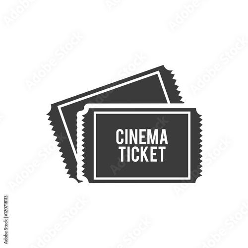 cinema ticket with cinematographic icon vector illustration design