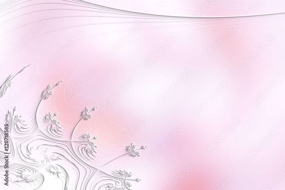 Gleichmäßiger rosa Hintergrund mit floralem Fraktal 