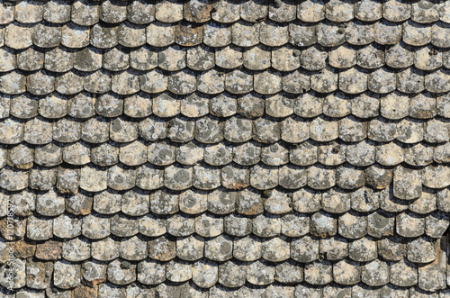 Pattern of old fashioned tiles on the roof