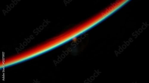 Inverted sunrise, view from space. 3D animation.