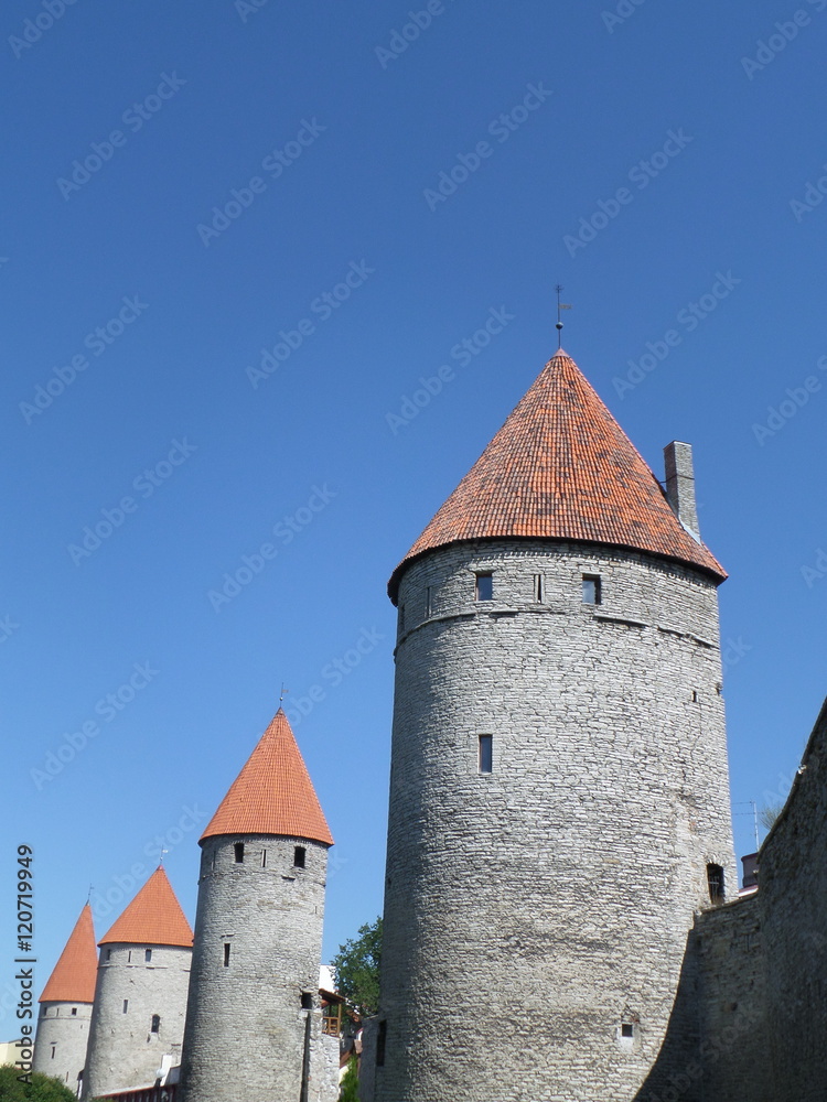 The Towers of City Wall of Tallinn, Estonia 