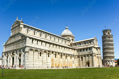 Obraz na płótnie Cathedral of Pisa and Leaning Tower in Pisa, Italy. w salonie