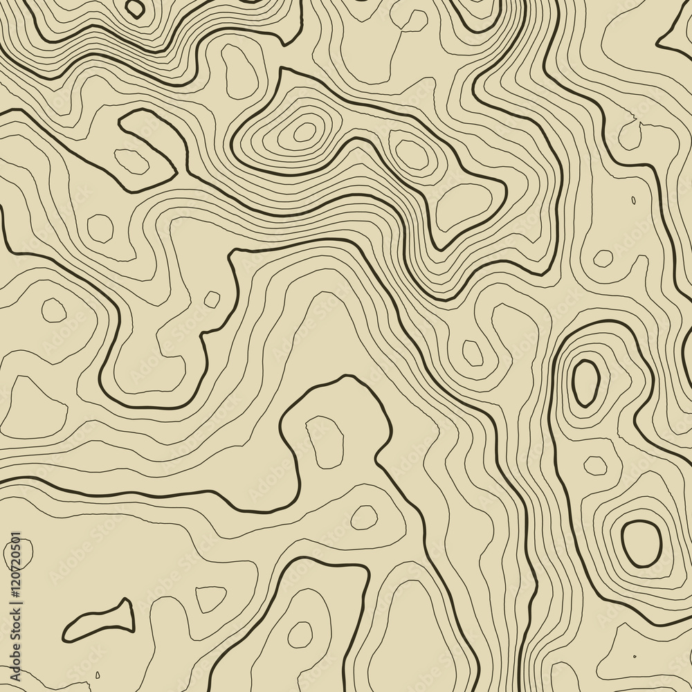 Topographic map background concept with space for your copy. Topography lines art contour , mountain hiking trail , Shape  design. Computer generated .