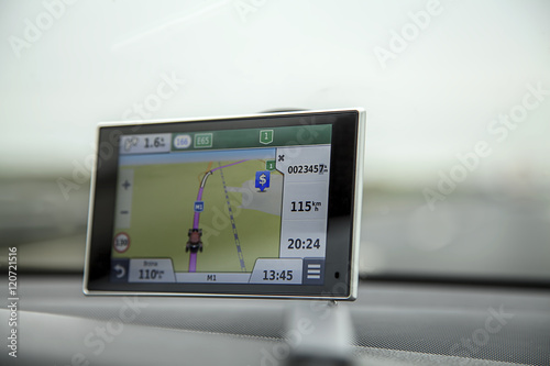 GPS road navigation in car