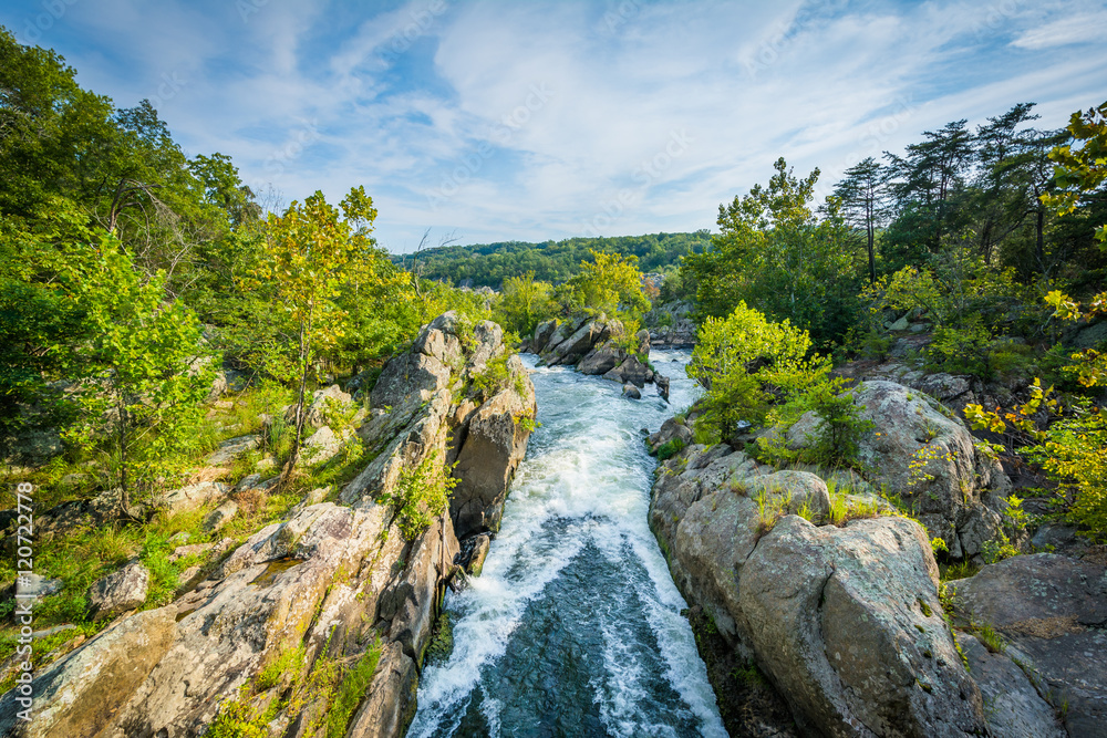 Rapids in the Potomac River at Great Falls, seen from Olmsted Is Rapids in the Potomac River at Great Falls, seen from Olmsted Is