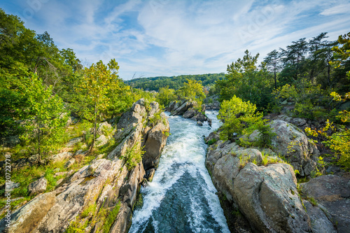 Rapids in the Potomac River at Great Falls, seen from Olmsted Is