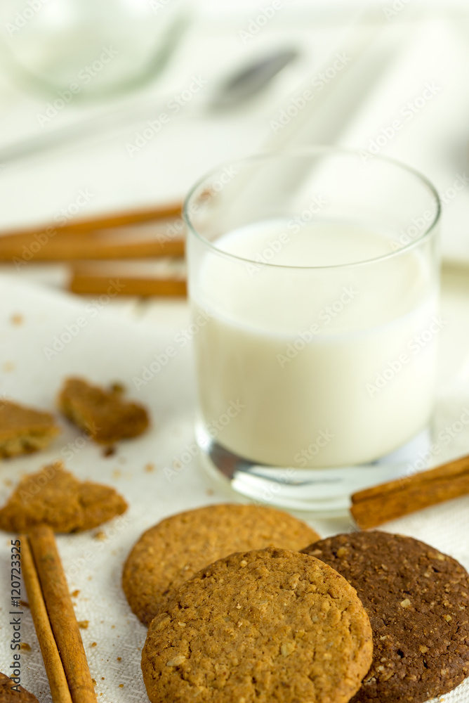 Biscuits with glass of milk. Biscuits with glass of milk.