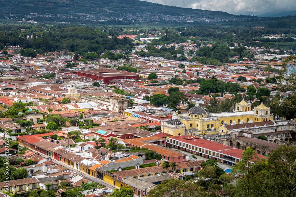 City view of Antigua Guatemala from Cerro de La Cruz