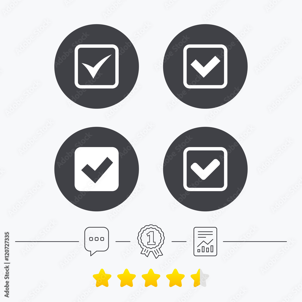 Check signs. Checkbox confirm icons. Check signs. Checkbox confirm icons.