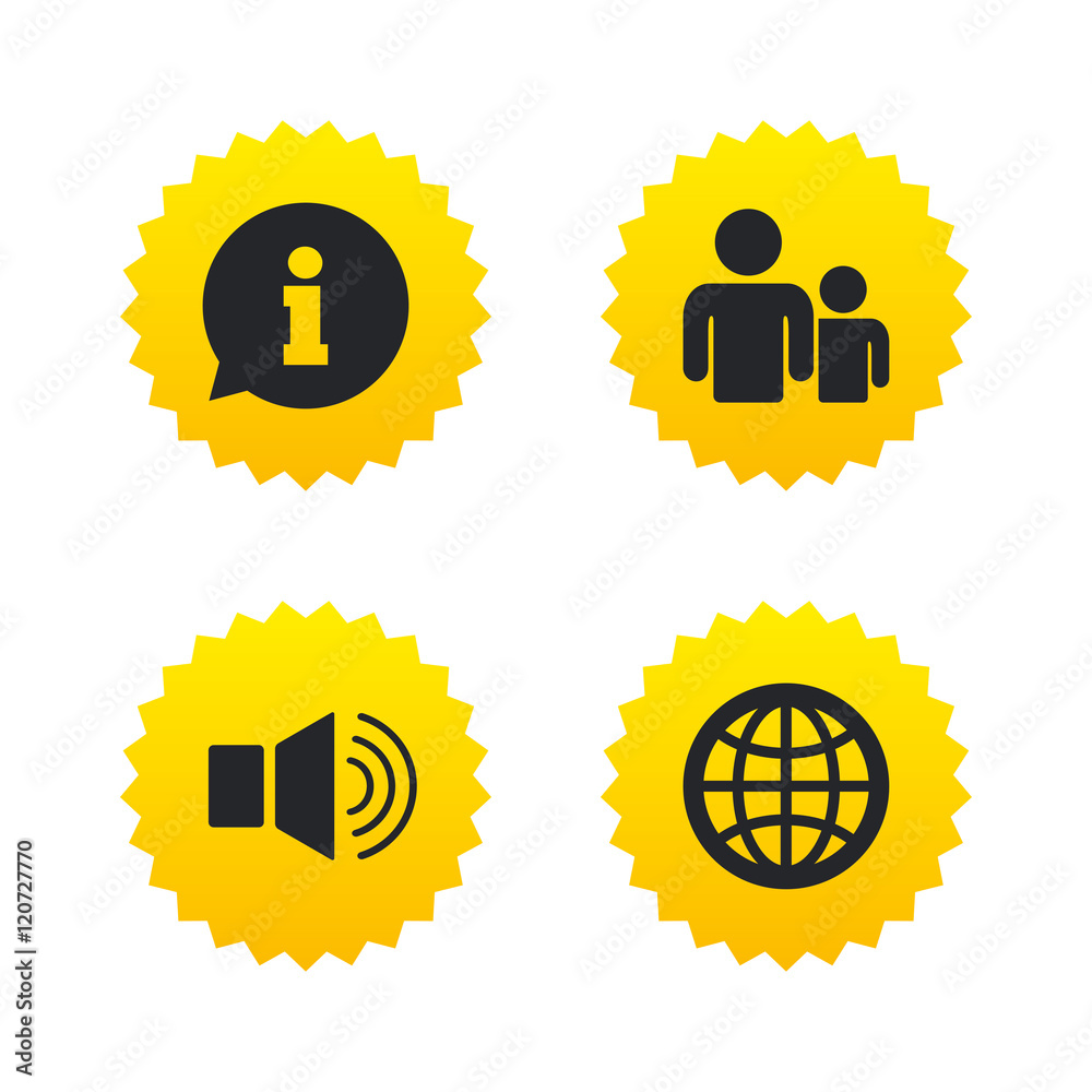 Information sign and group. Communication icons. Information sign and group. Communication icons.