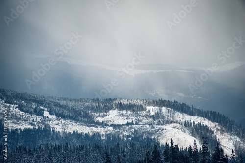 mountain view. natural winter background
