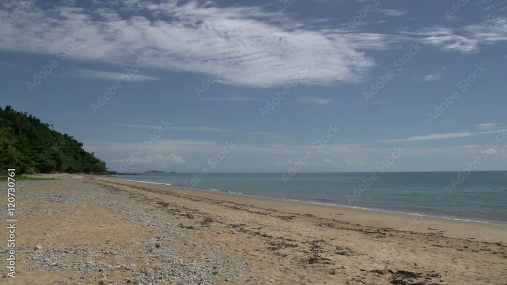 Mission Beach empty beach pan in Queensland, Australia. Mission Beach empty beach pan in Queensland, Australia.