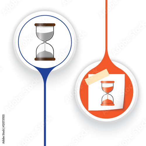 Two vector objects and sand glass