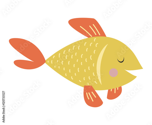 Gold fish vector illustration.