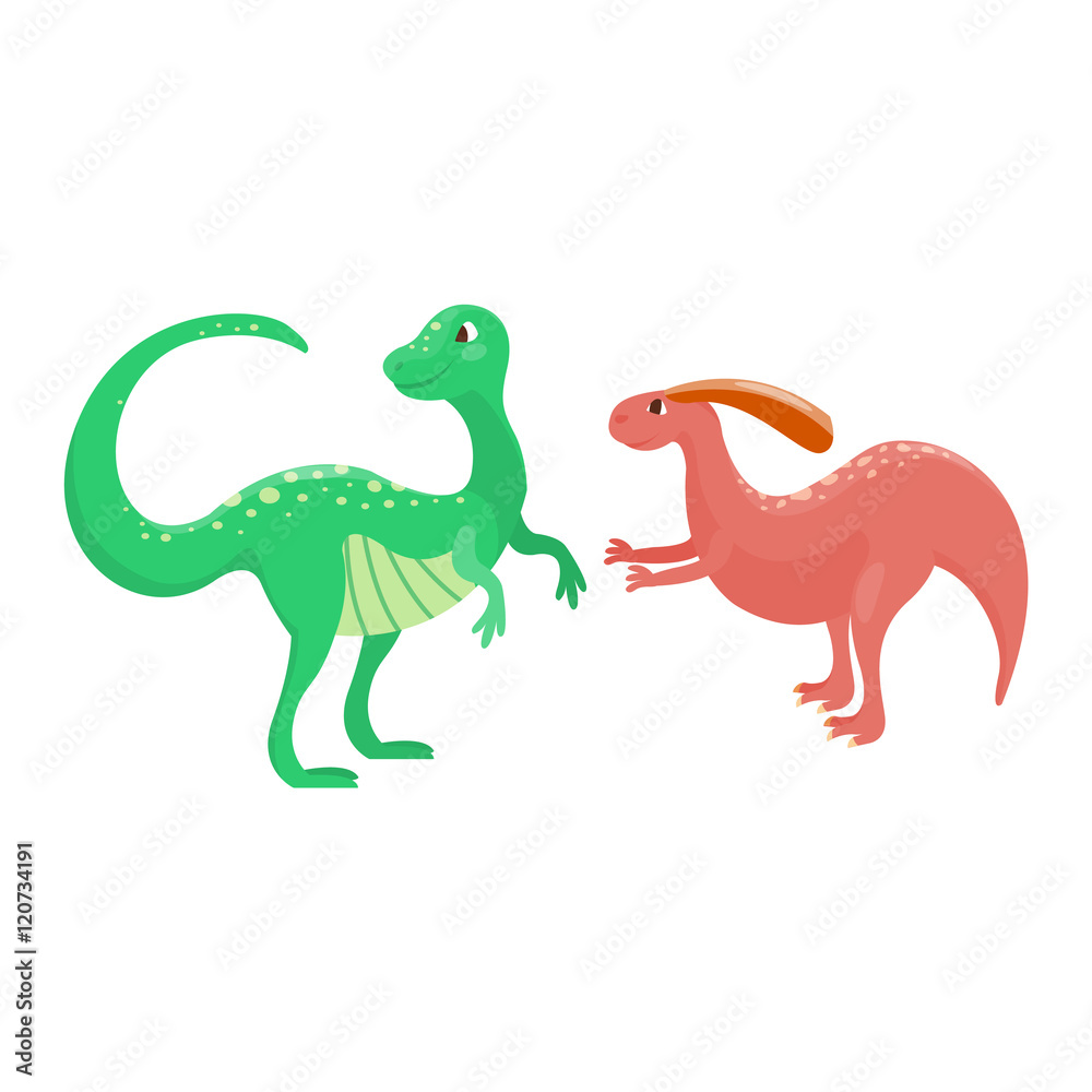 Cartoon dinosaur vector illustration.