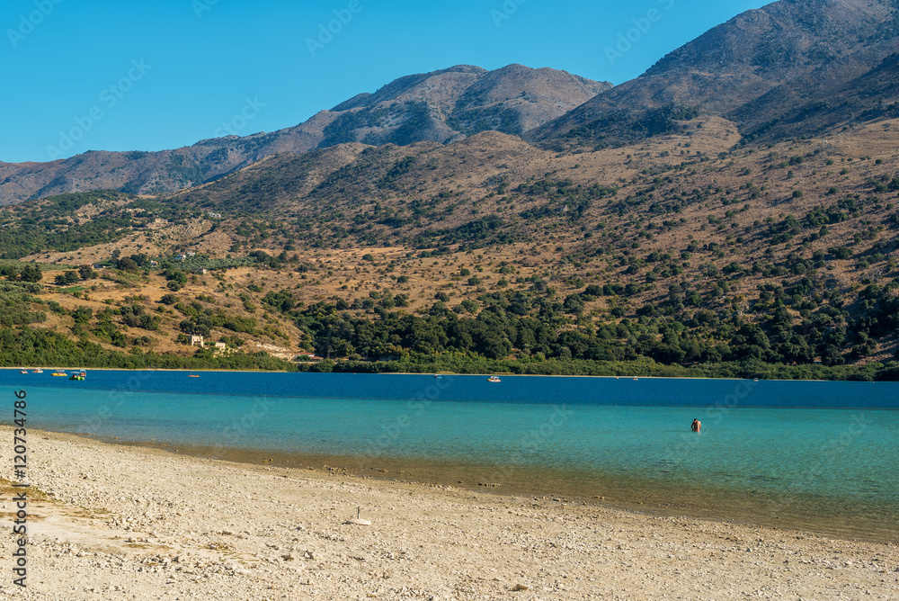 Crete, Greece: Kournas Lake, the only freshwater lake in Crete