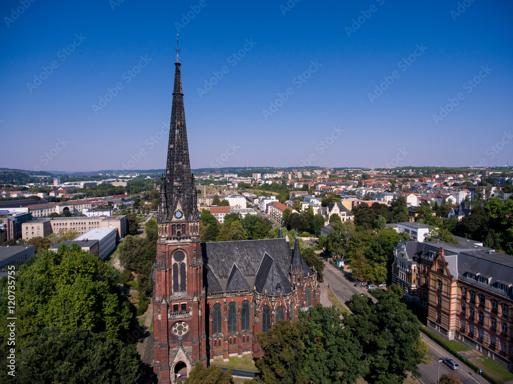 gera aerial view Johanniskirche town church