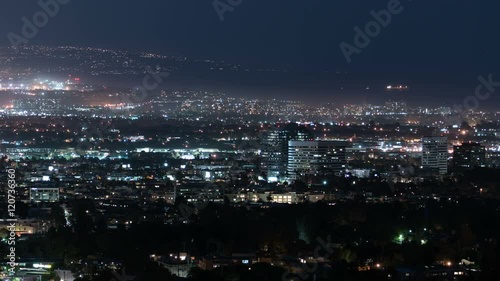 Wallpaper Mural Los Angeles Skyline 57 Downtown Night Time Lapse Torontodigital.ca