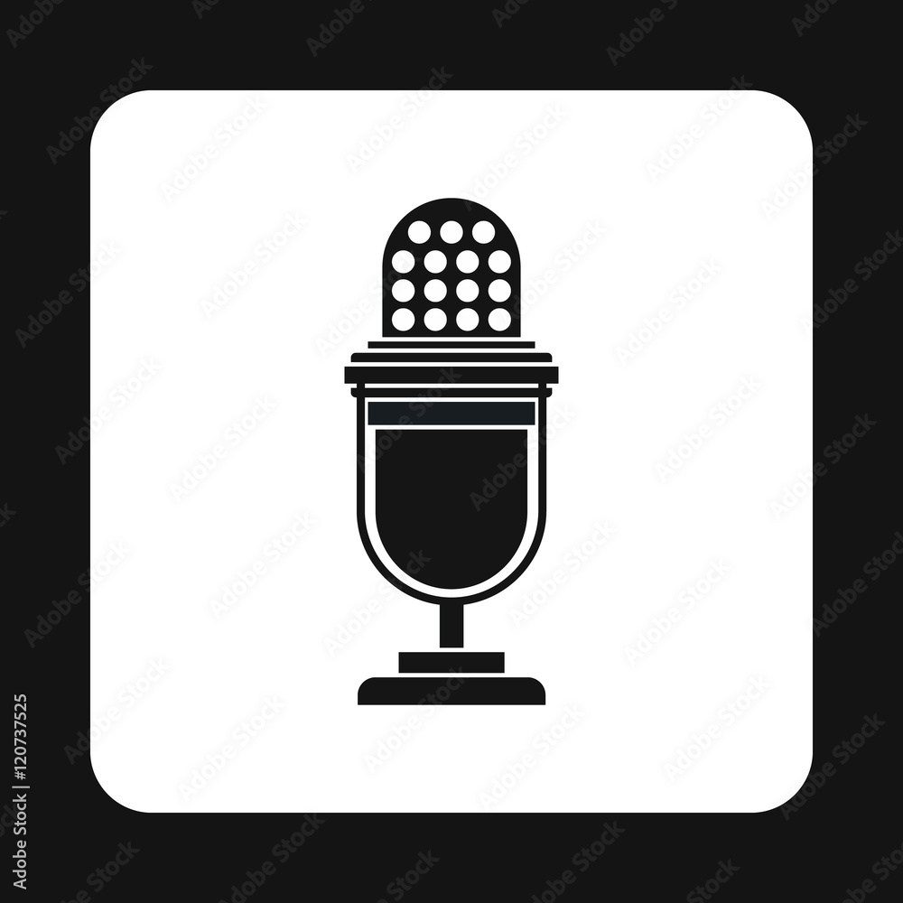Retro microphone icon in simple style on a white background vector illustration Retro microphone icon in simple style on a white background vector illustration