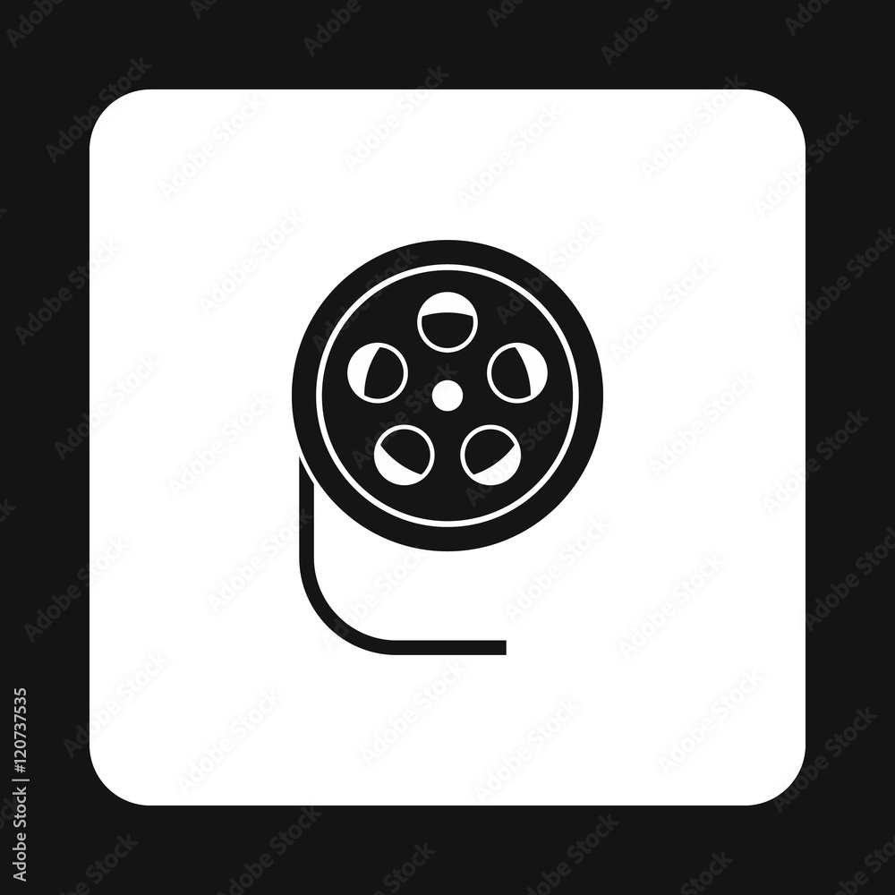 Film reel icon in simple style on a white background vector illustration Film reel icon in simple style on a white background vector illustration