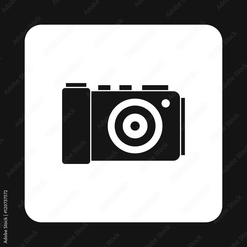 Camera icon in simple style on a white background vector illustration