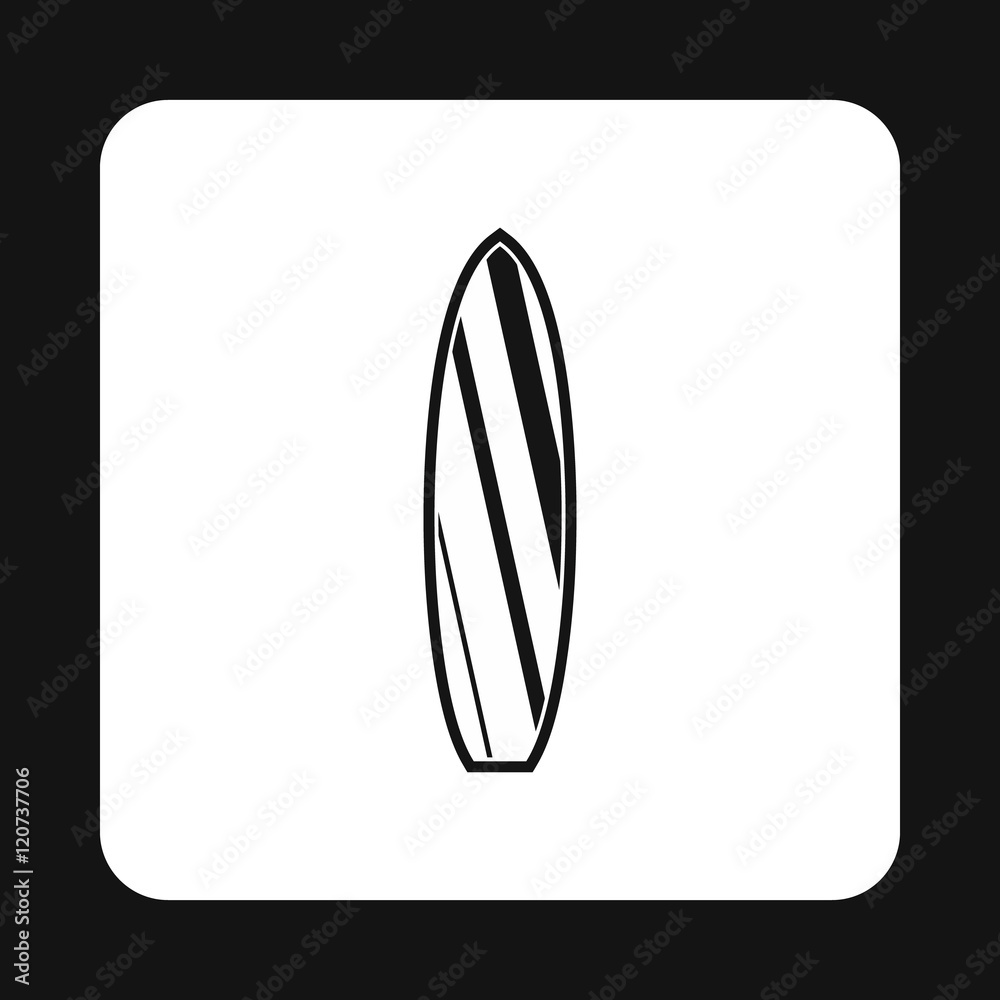 Surfboard icon in simple style on a white background vector illustration Surfboard icon in simple style on a white background vector illustration