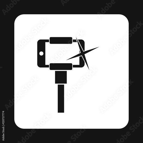 Selfie monopod stick icon in simple style on a white background vector illustration