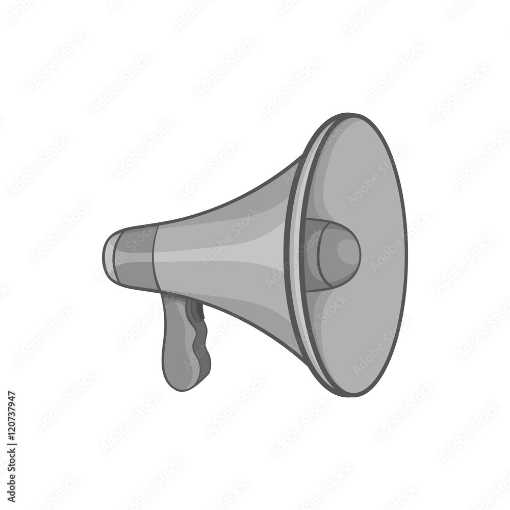 Mouthpiece icon in black monochrome style isolated on white background. Sound symbol vector illustration Mouthpiece icon in black monochrome style isolated on white background. Sound symbol vector illustration