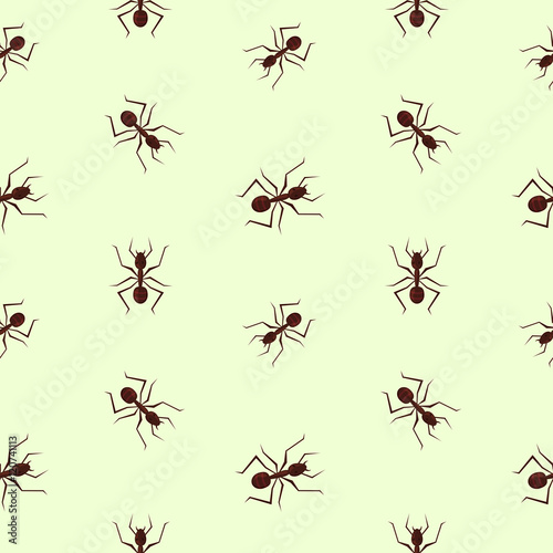 Seamless pattern with ants, vector illustration © meowu